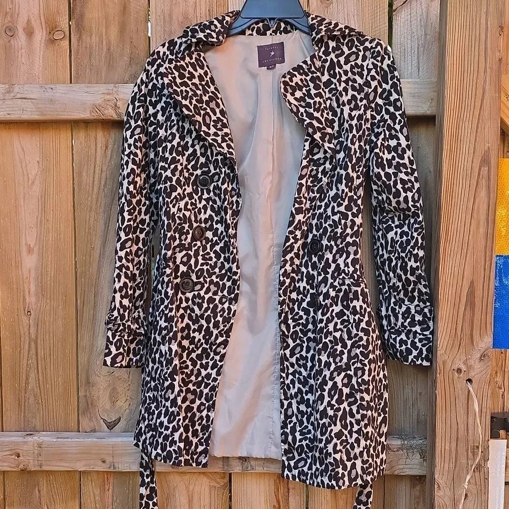 Leopard Print Trench Coat
